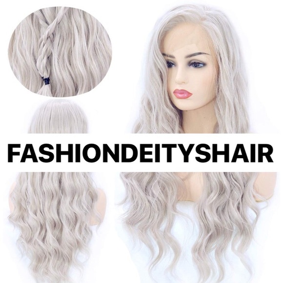 💫SAM 22” LIGHT GRAY CURLY LACE FRONT Wig💫 *NWT* - Picture 2 of 4